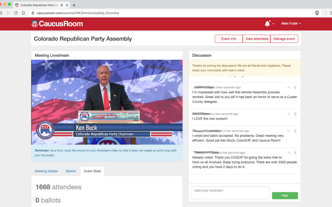 CaucusRoom hosts over 1,600 delegates for Colorado GOP Virtual Assembly